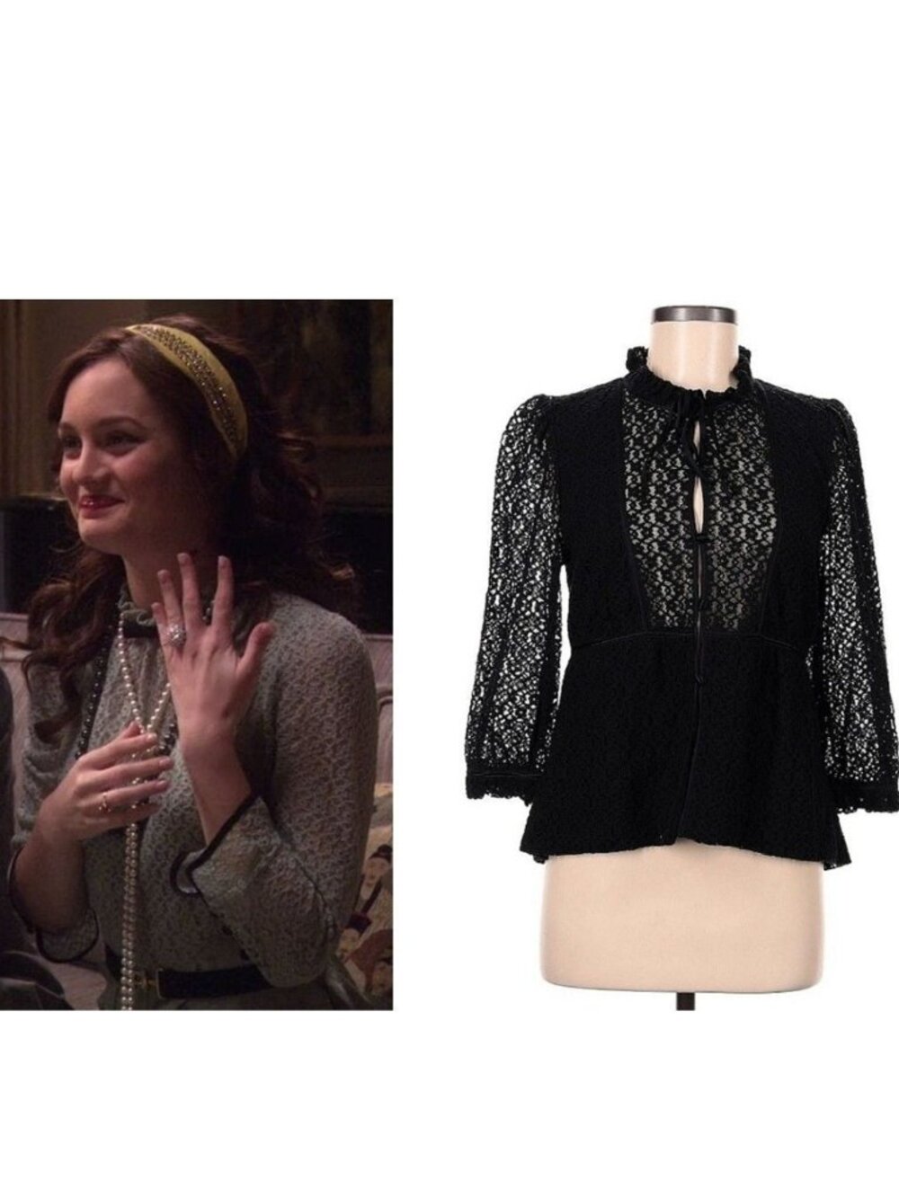 ASO GOSSIP GIRL BLAIR WALDORF Alt Mia Lace Top Blouse Y2K EUC RARE